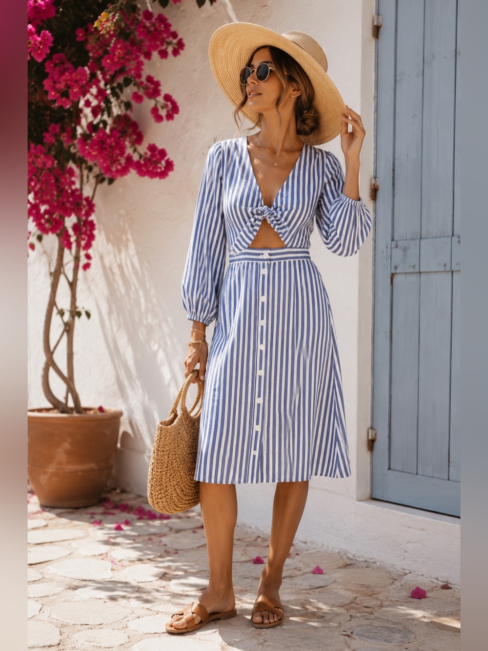 NWT! Madewell Shimmer Striped Midi Dress with Cutouts and Pockets, Size 4